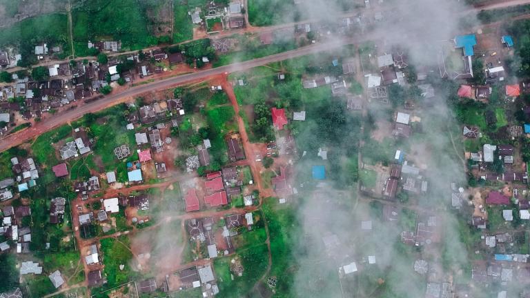 Aerial view of Freetown, Sierra Leone