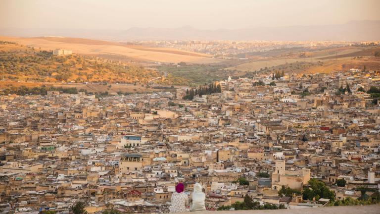 Aerial view of a city in Morocco