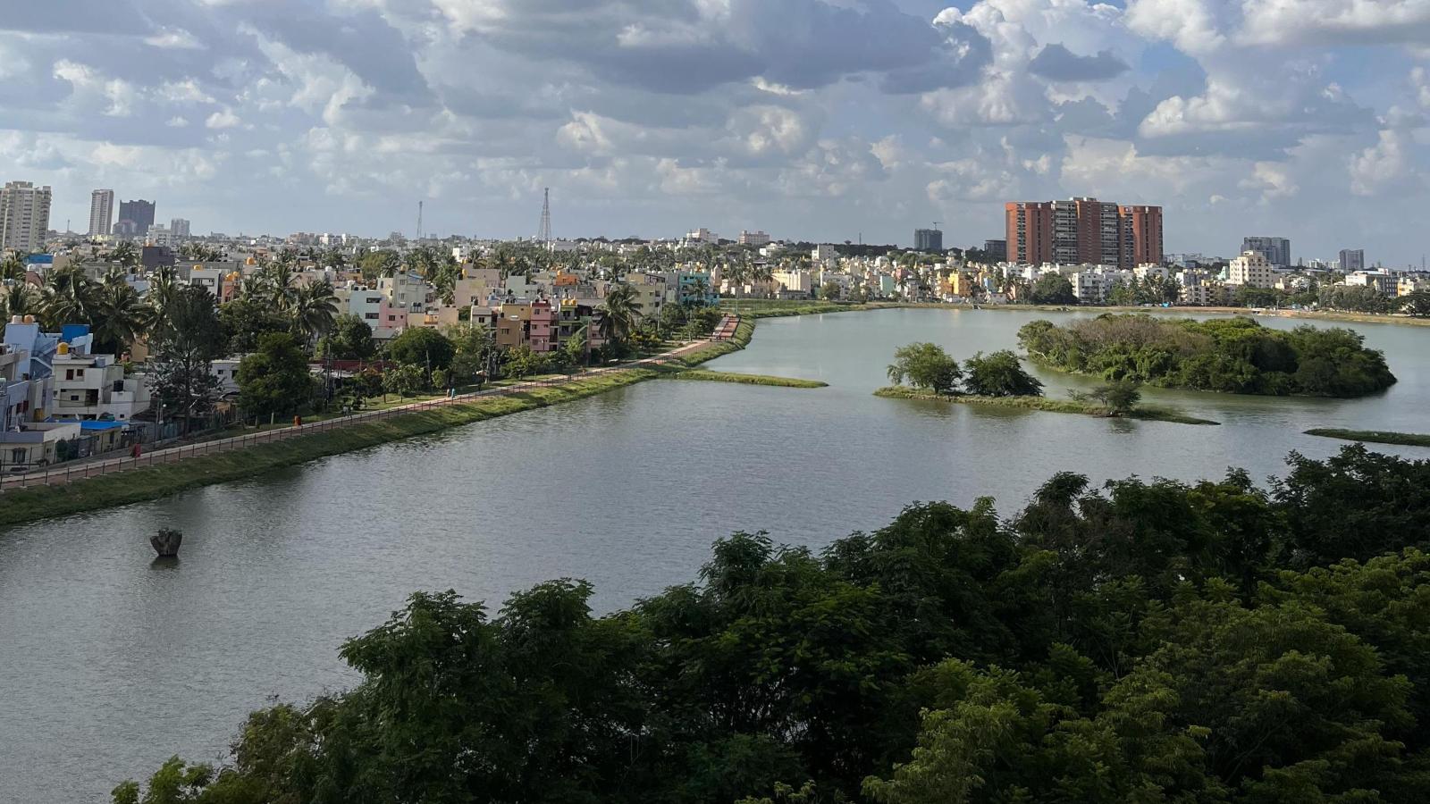 a view of a lake in chennai