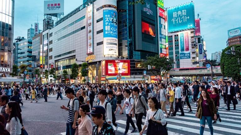 a busy intersection in japan