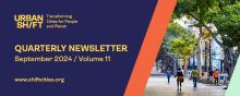 the banner for the urbanshift quarterly newsletter